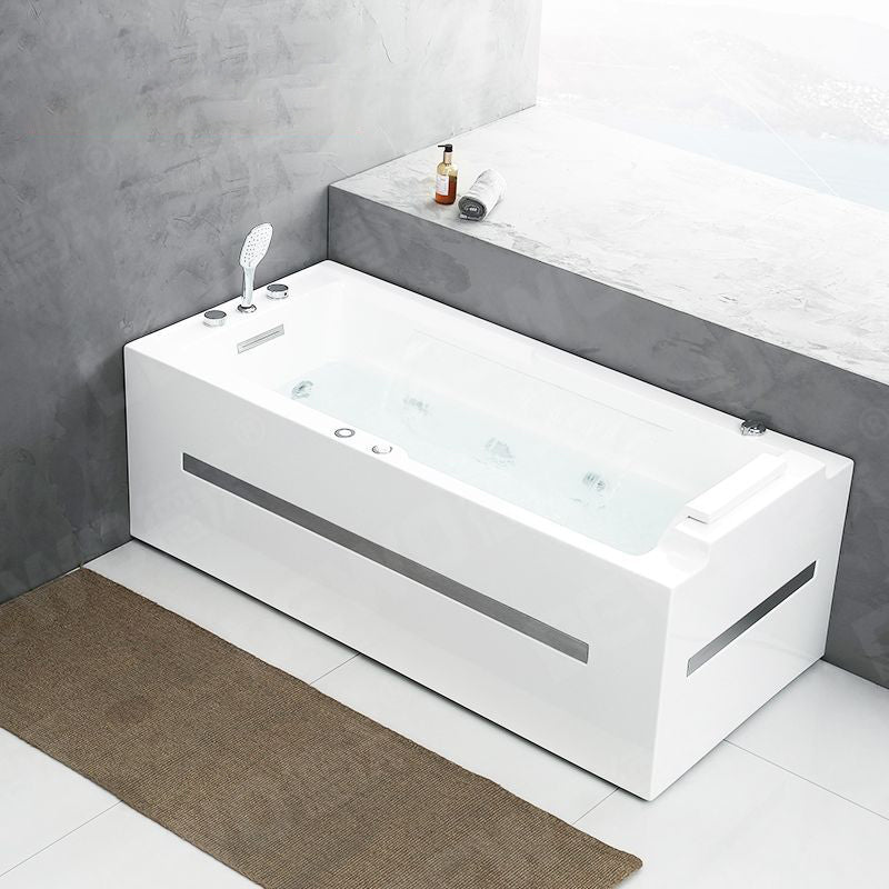 Soaking Rectangular Bathtub Modern Bathroom with Faucet Bath Tub