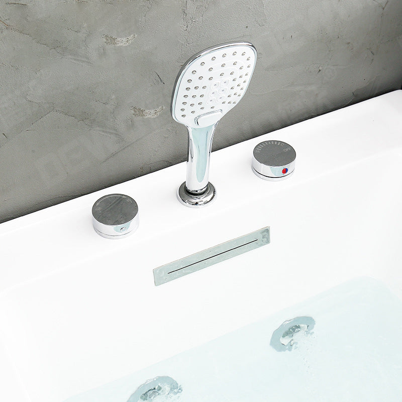 Soaking Rectangular Bathtub Modern Bathroom with Faucet Bath Tub