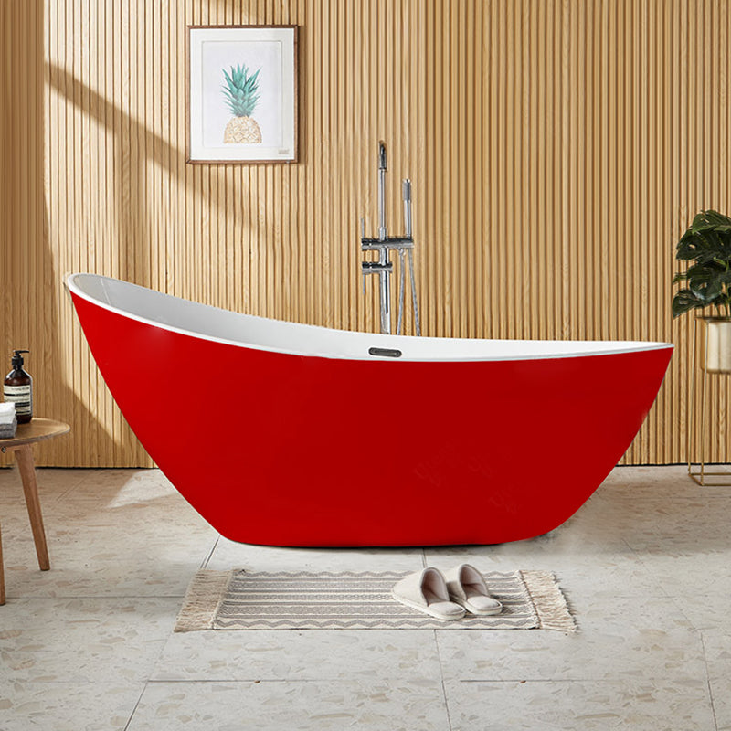 Modern Single Slipper Bathtub Acrylic with Center-Front Drain Tub