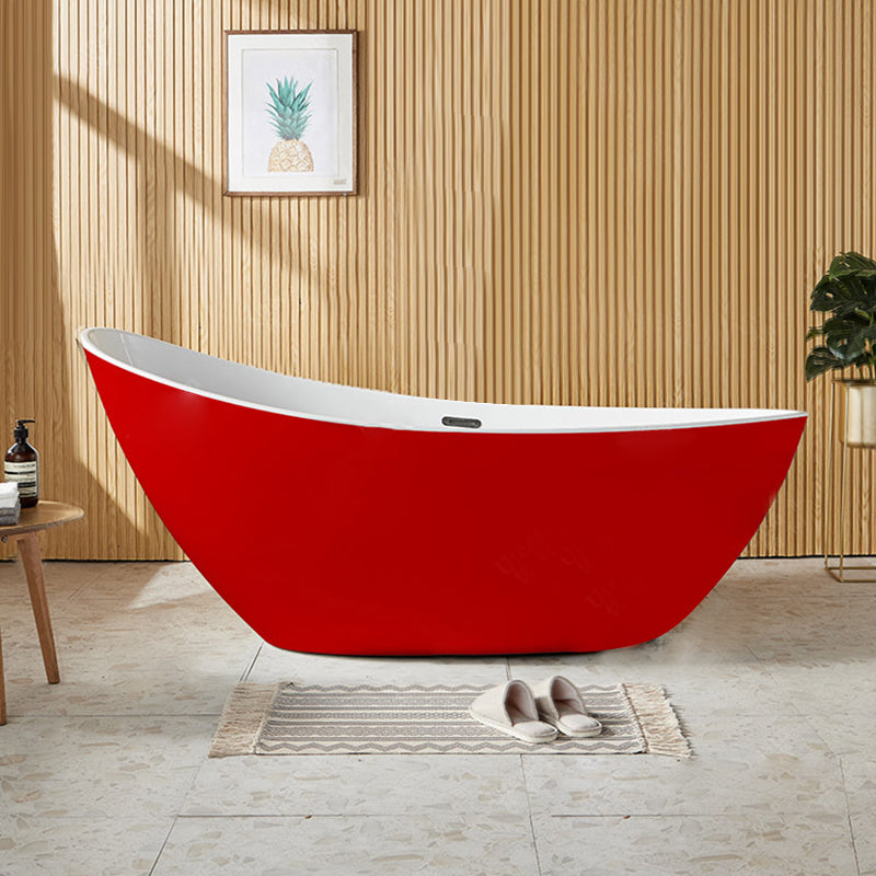 Modern Single Slipper Bathtub Acrylic with Center-Front Drain Tub