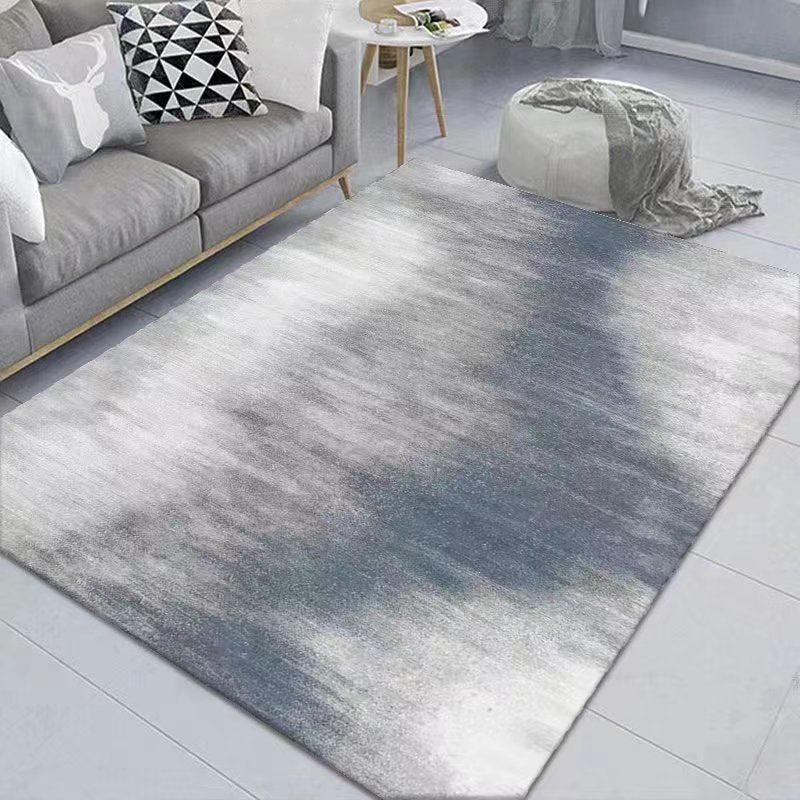 Simple Light Grey Carpet Polyester Graphic Carpet Washable Carpet for Drawing Room