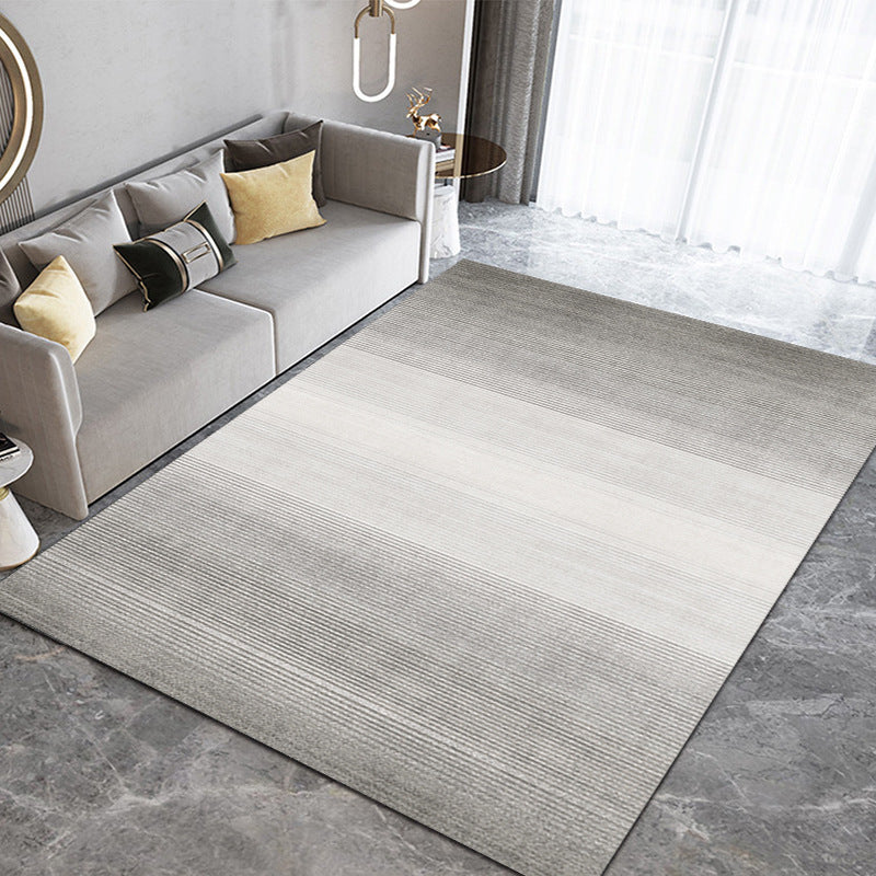 Simple Light Grey Carpet Polyester Graphic Carpet Washable Carpet for Drawing Room