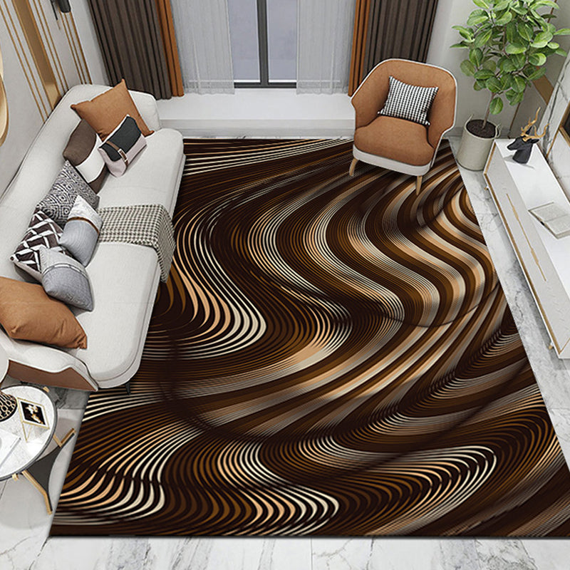 Purple Abstract Graphic Rug Polyester Modern Rug Washable Rug for Home Decor