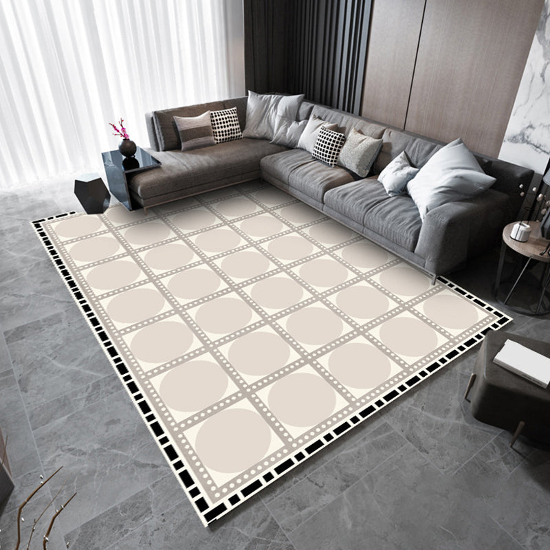 Green Modern Rug Polyester Striped Rug Stain Resistant Rug for Home Decor