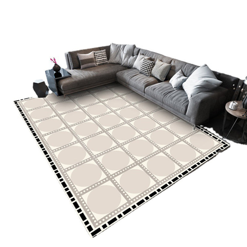 Green Modern Rug Polyester Striped Rug Stain Resistant Rug for Home Decor