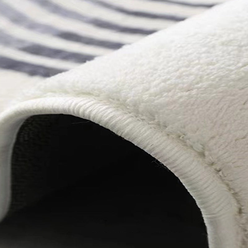 Green Modern Rug Polyester Striped Rug Stain Resistant Rug for Home Decor