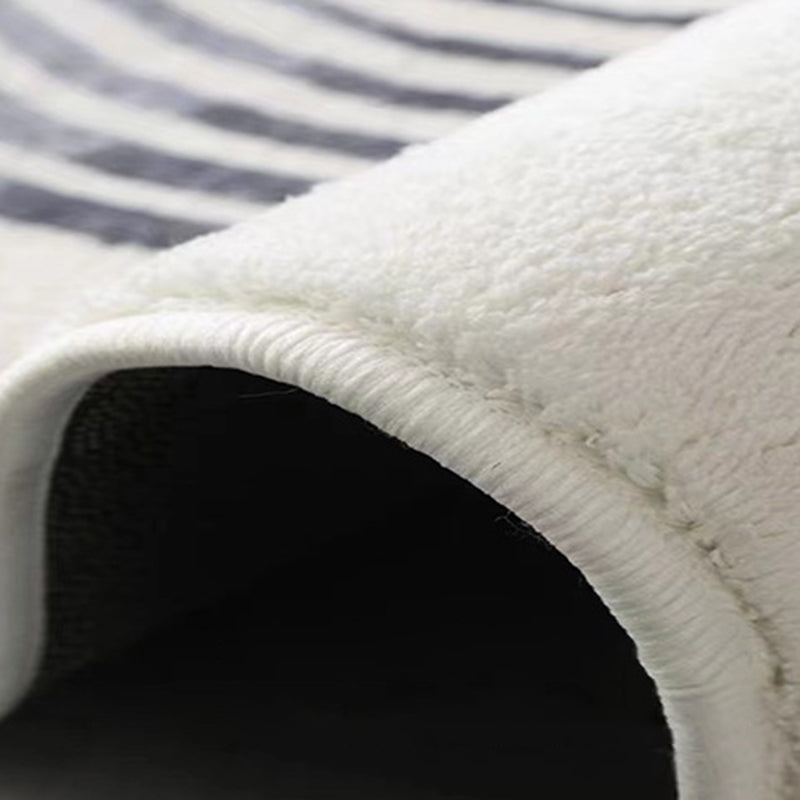 Grey Modern Carpet Polyester Line Carpet Washable Rug for Home Decor