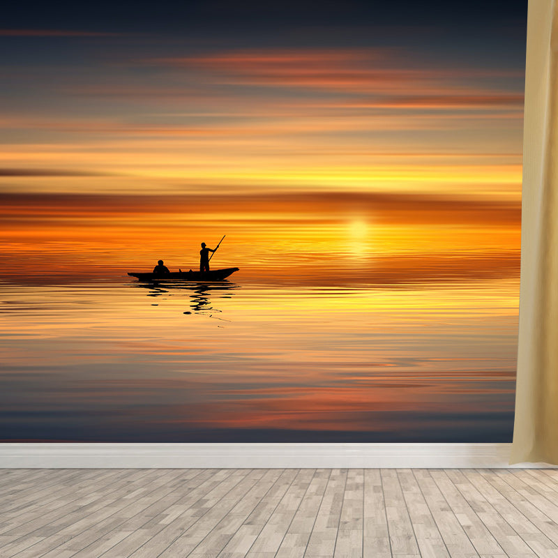 Modern Style Photography Wall Mural Wallpaper Sunset Scenery Bedroom Wall Mural