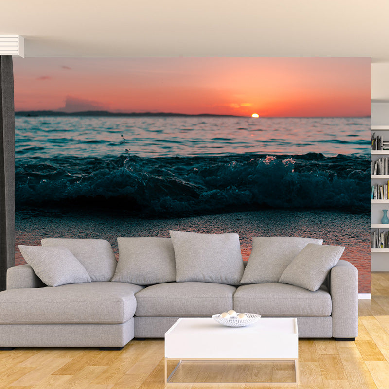 Modern Style Photography Wall Mural Wallpaper Sunset Scenery Bedroom Wall Mural