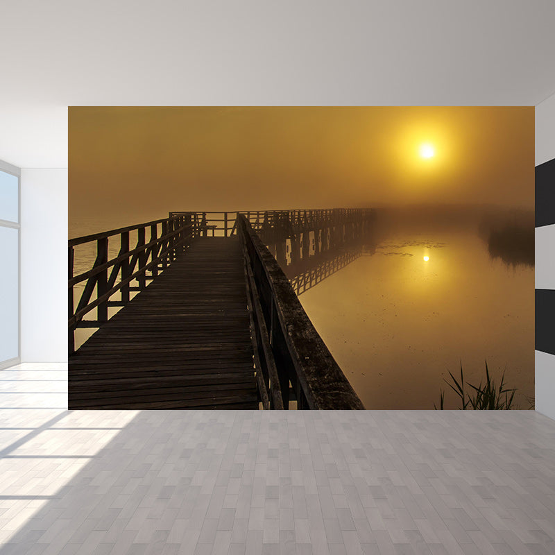 Decorative Wall Mural Wallpaper Wooden Bridge Sitting Room Wall Mural