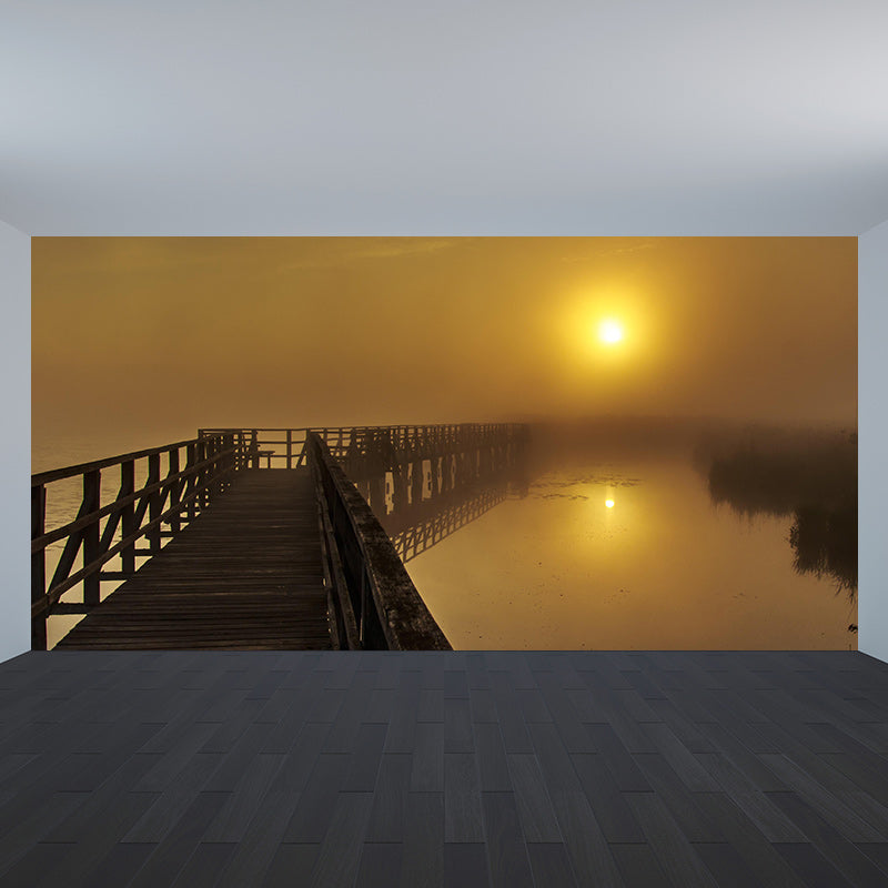 Decorative Wall Mural Wallpaper Wooden Bridge Sitting Room Wall Mural