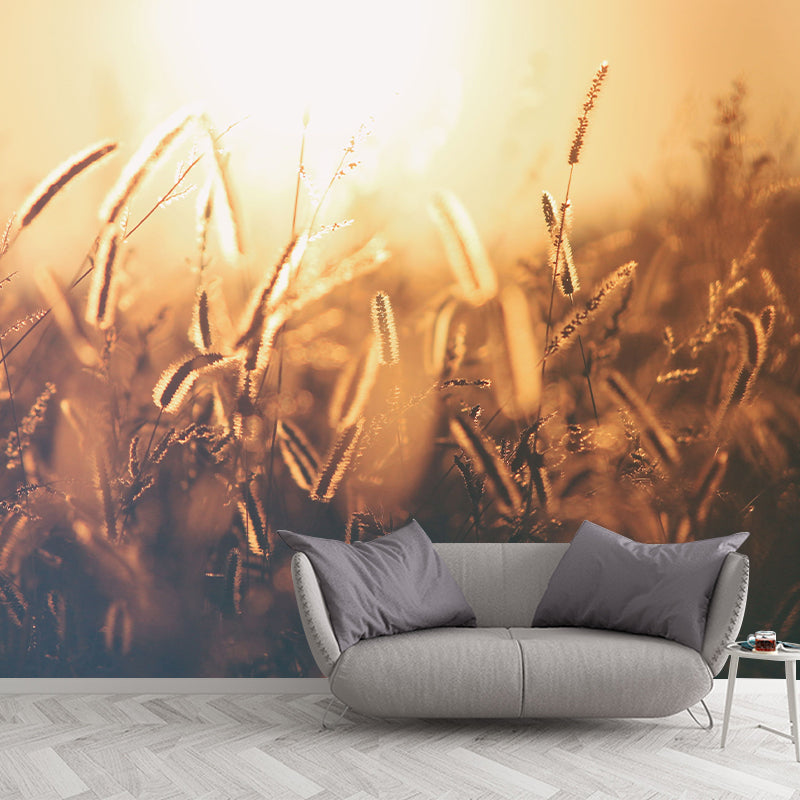Wheat Field Resistant Mural Wallpaper Environment Friendly Sleeping Room Wall Mural