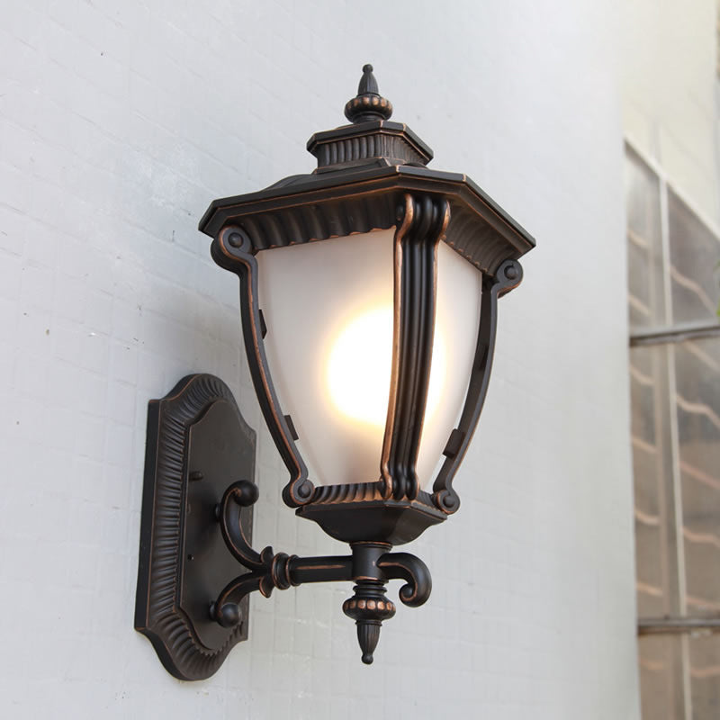 Bauernhaus Urne Schickleuchte 1-Kopf-Tansluzent-Glaswandlampe in Schwarz