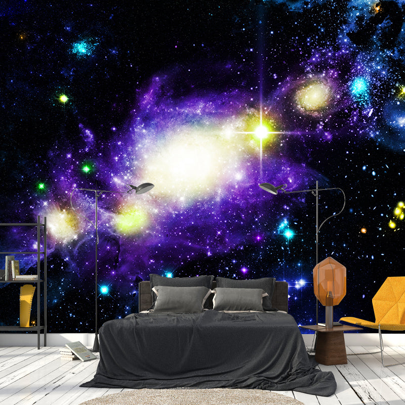 Photography Environment Friendly Mural Wallpaper Mysterious Starry Sky Bedroom Wall Mural