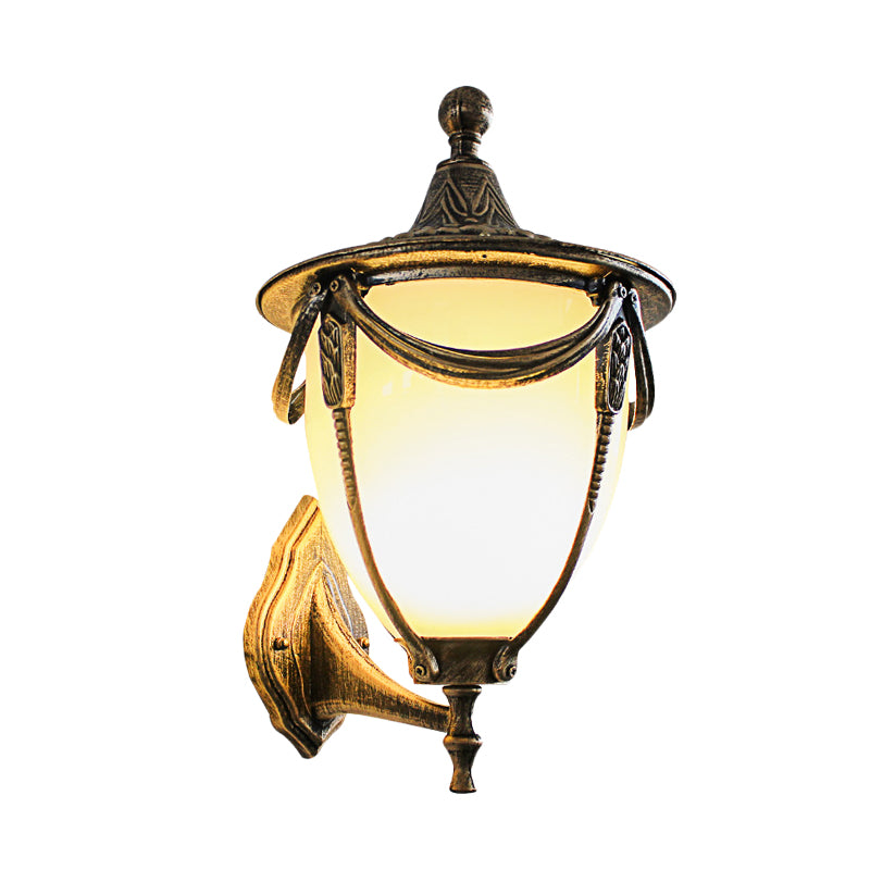 Bronze Pinecone Wall Lighting Ideas Rustic Metallic 1 Head Outdoor Wall Sconce Lamp