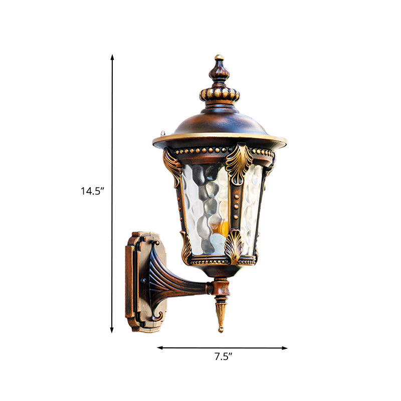 7.5 "/10" W 1 Light Urna Splighting Lighting Farmhouse de la granja de agua Rust Glass Malling Lámpara Montar accesorio