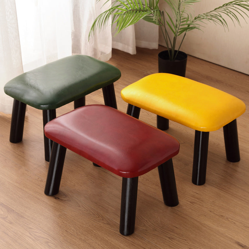 Faux Leather Ottoman Whole Colored Nailhead Trim Water Resistant Rectangle Pouf Ottoman