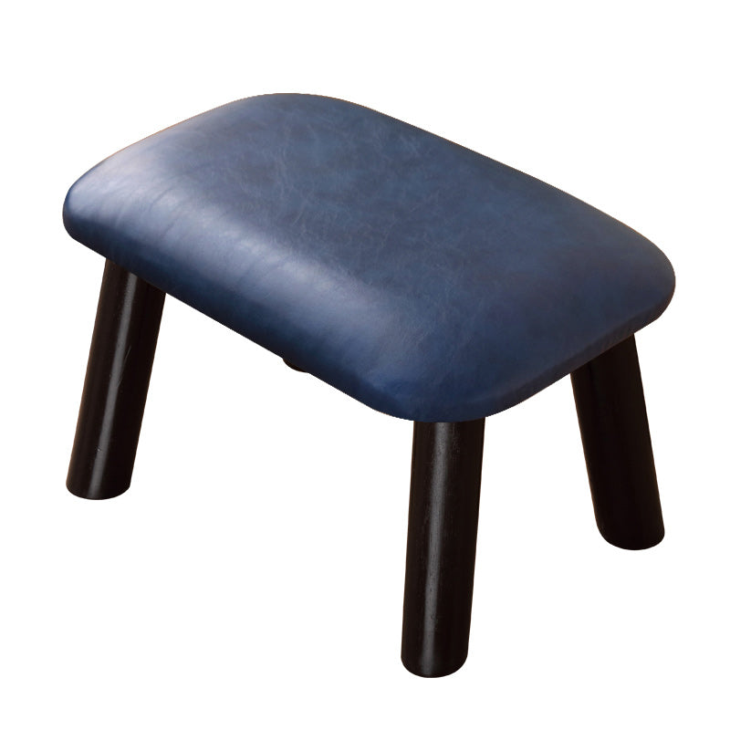 Faux Leather Ottoman Whole Colored Nailhead Trim Water Resistant Rectangle Pouf Ottoman