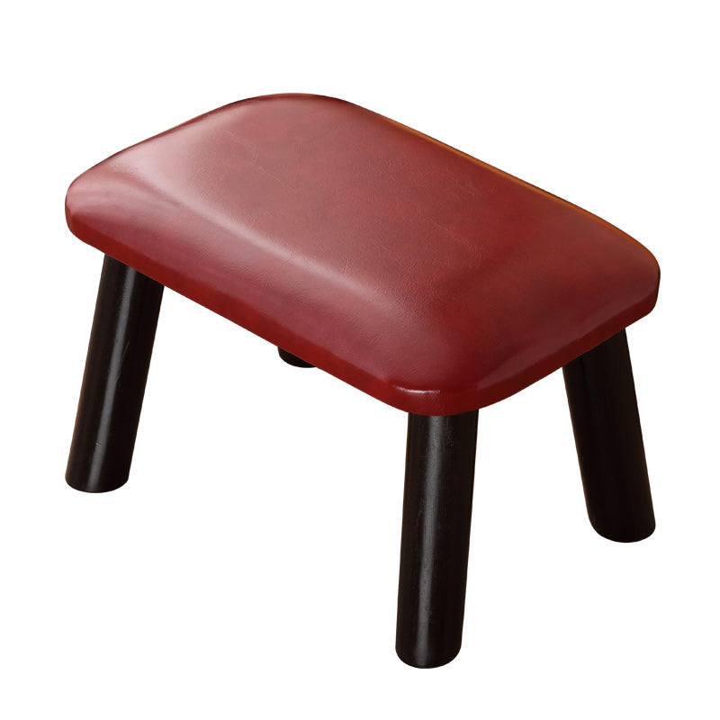 Faux Leather Ottoman Whole Colored Nailhead Trim Water Resistant Rectangle Pouf Ottoman