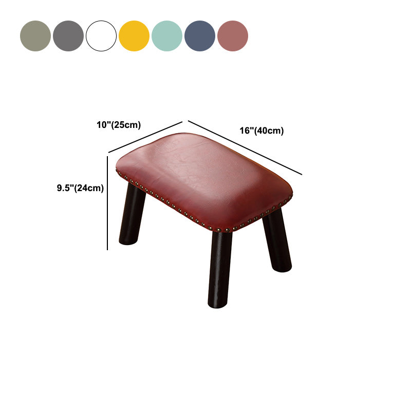 Faux Leather Ottoman Whole Colored Nailhead Trim Water Resistant Rectangle Pouf Ottoman