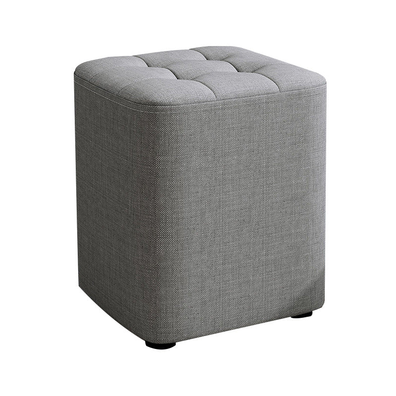 Square Pouf Ottoman Solid Color Tufted Fabric Fade Resistant Contemporary Pouf
