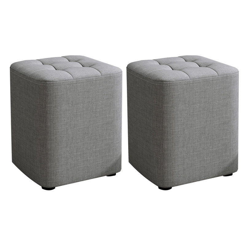 Square Pouf Ottoman Solid Color Tufted Fabric Fade Resistant Contemporary Pouf