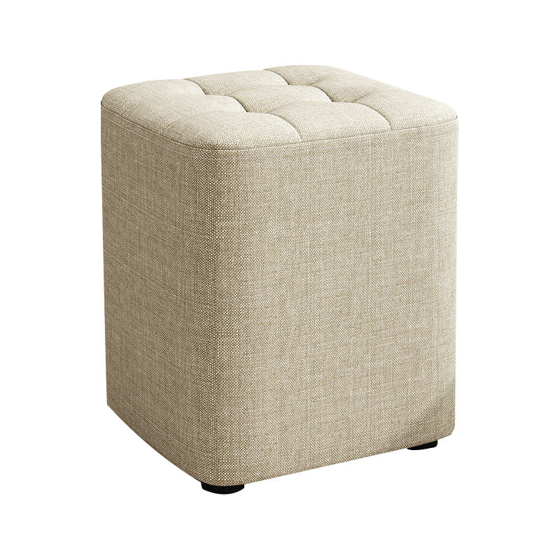 Square Pouf Ottoman Solid Color Tufted Fabric Fade Resistant Contemporary Pouf