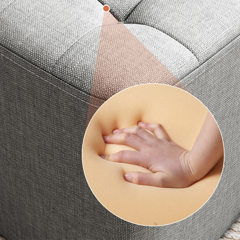 Square Pouf Ottoman Solid Color Tufted Fabric Fade Resistant Contemporary Pouf