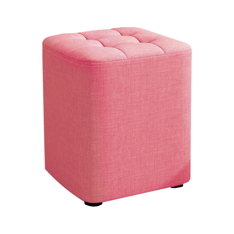 Square Pouf Ottoman Solid Color Tufted Fabric Fade Resistant Contemporary Pouf