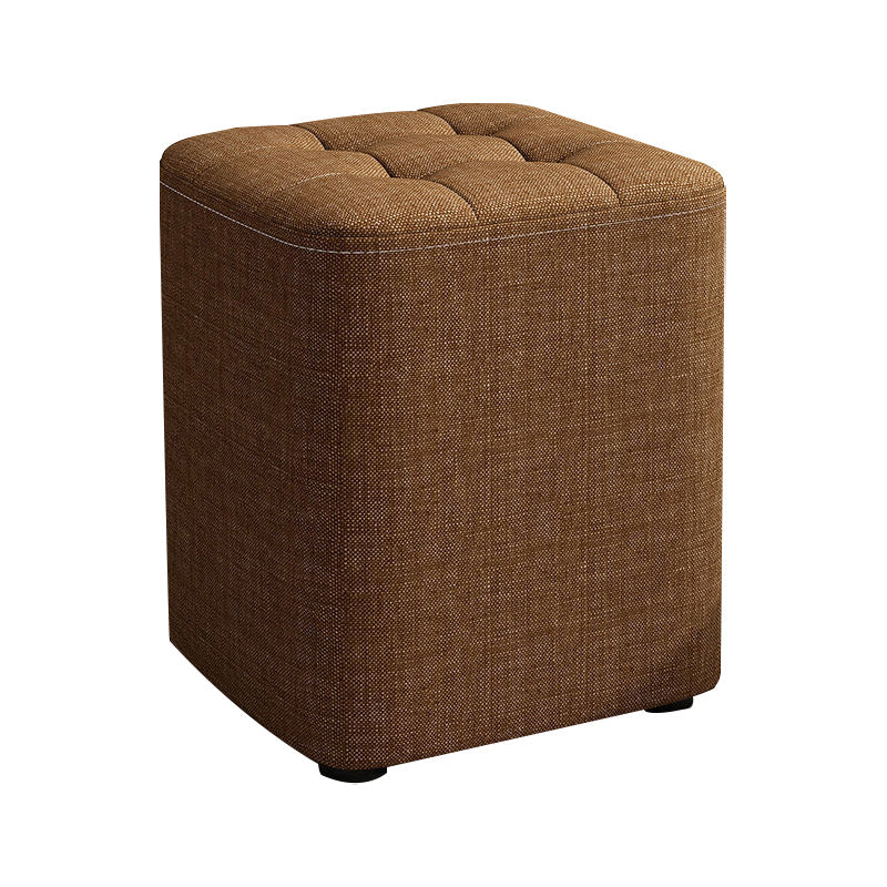 Square Pouf Ottoman Solid Color Tufted Fabric Fade Resistant Contemporary Pouf