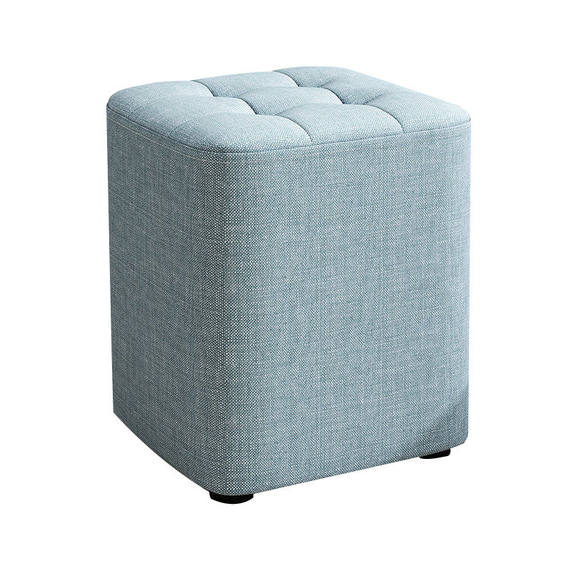 Square Pouf Ottoman Solid Color Tufted Fabric Fade Resistant Contemporary Pouf