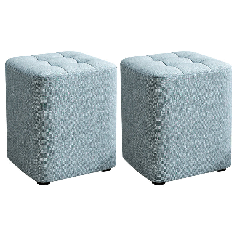 Square Pouf Ottoman Solid Color Tufted Fabric Fade Resistant Contemporary Pouf