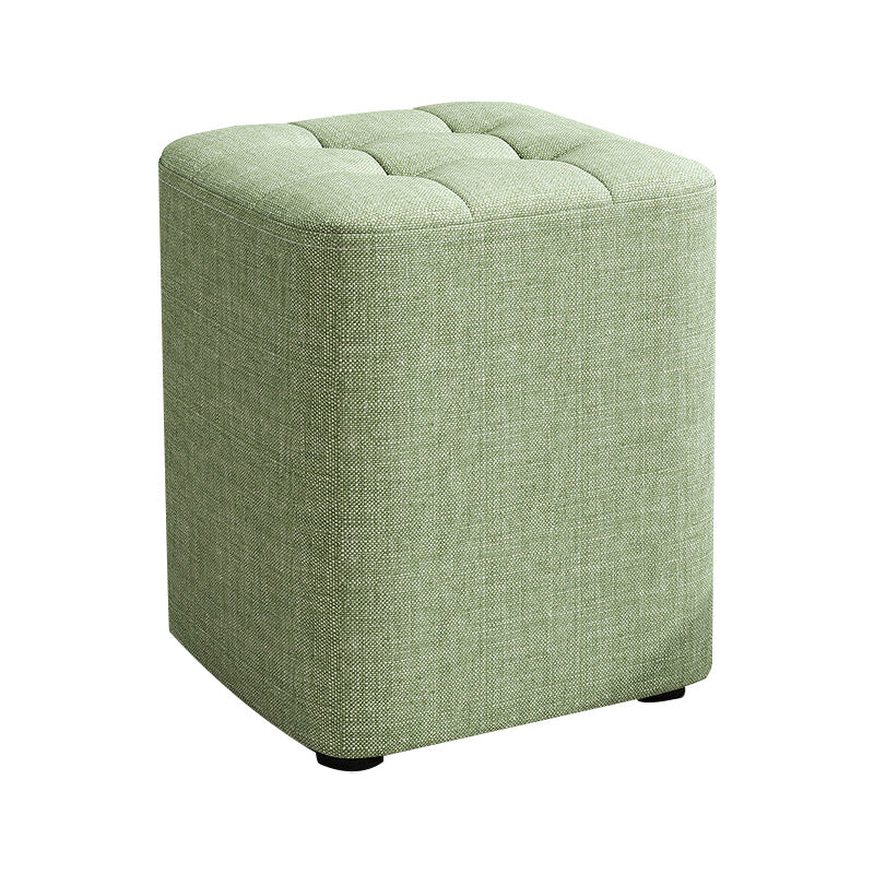 Square Pouf Ottoman Solid Color Tufted Fabric Fade Resistant Contemporary Pouf