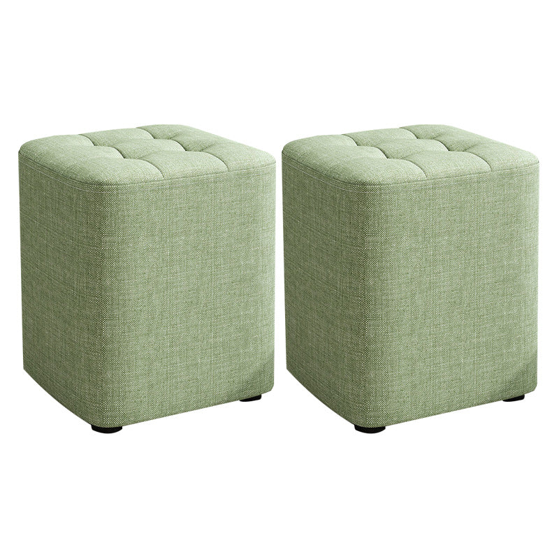 Square Pouf Ottoman Solid Color Tufted Fabric Fade Resistant Contemporary Pouf