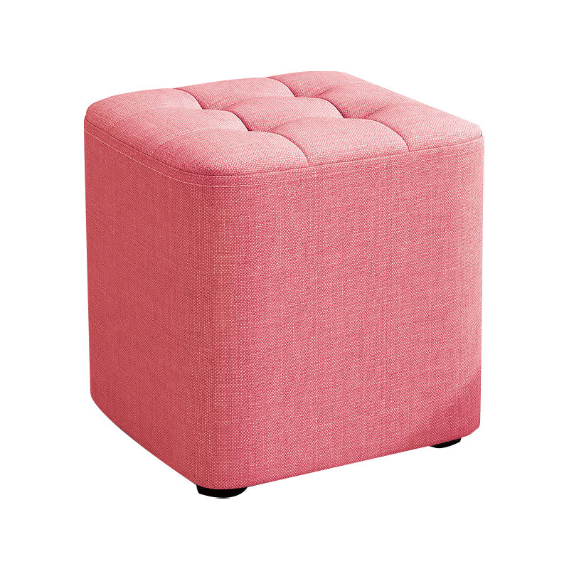 Square Pouf Ottoman Solid Color Tufted Fabric Fade Resistant Contemporary Pouf