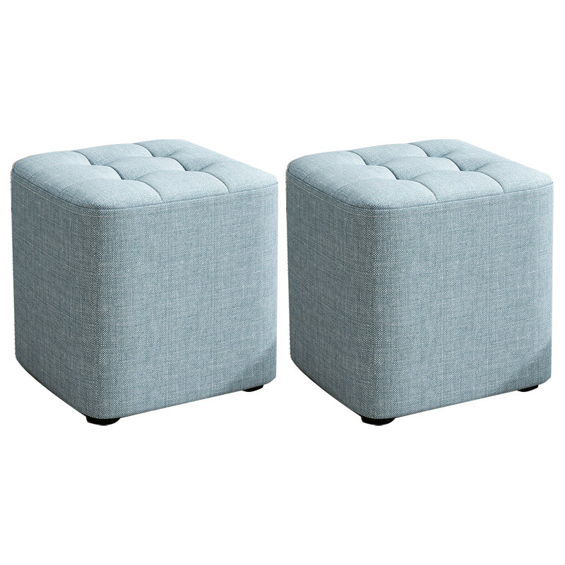 Square Pouf Ottoman Solid Color Tufted Fabric Fade Resistant Contemporary Pouf