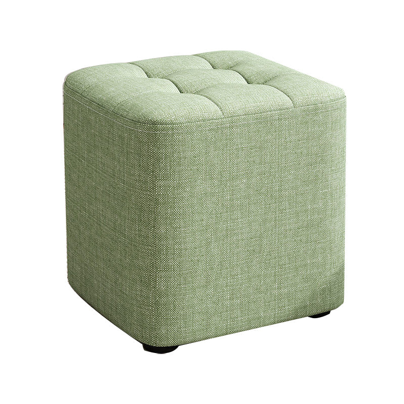 Square Pouf Ottoman Solid Color Tufted Fabric Fade Resistant Contemporary Pouf