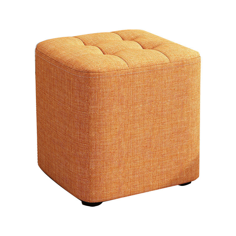 Square Pouf Ottoman Solid Color Tufted Fabric Fade Resistant Contemporary Pouf