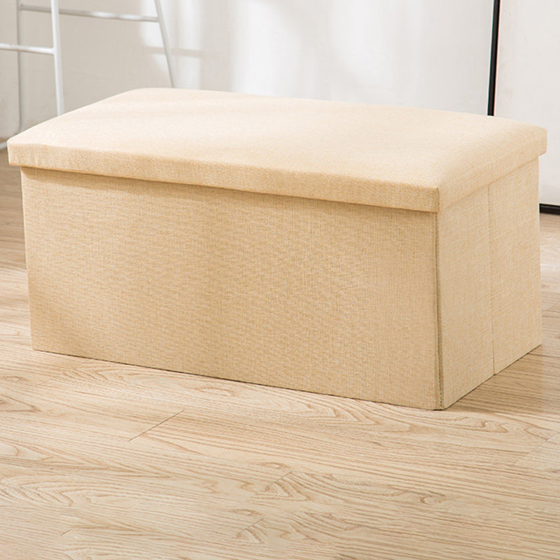 Modern Solid Color Ottoman Cotton Rectangle Ottoman for Living Room