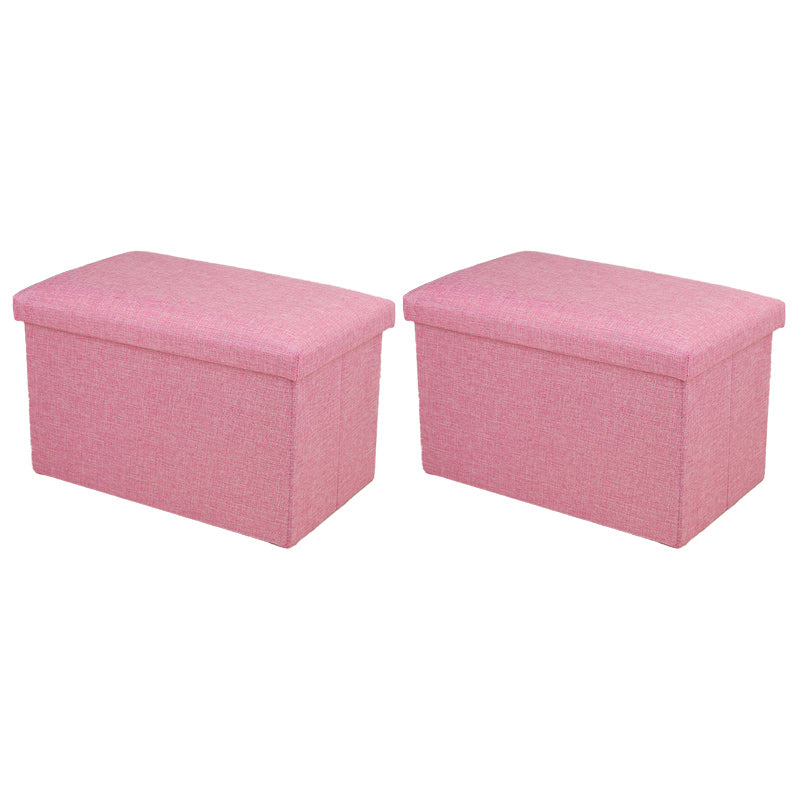Modern Solid Color Ottoman Cotton Rectangle Ottoman for Living Room