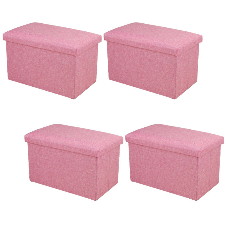 Modern Solid Color Ottoman Cotton Rectangle Ottoman for Living Room