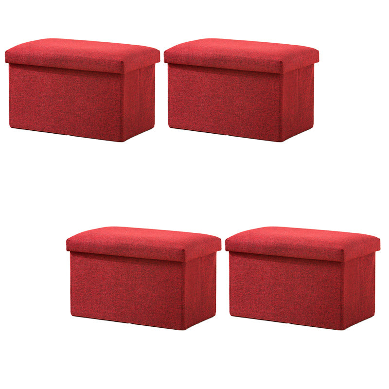 Modern Solid Color Ottoman Cotton Rectangle Ottoman for Living Room