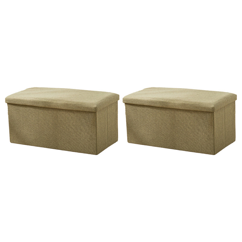 Modern Solid Color Ottoman Cotton Rectangle Ottoman for Living Room