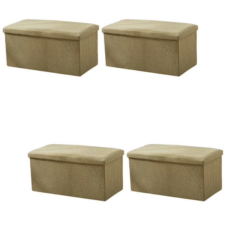 Modern Solid Color Ottoman Cotton Rectangle Ottoman for Living Room