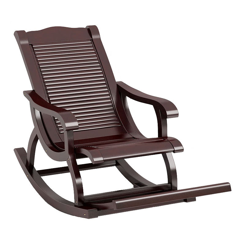 Traditional Solid Wood Rocking Chair Pure Color Recliner Chair