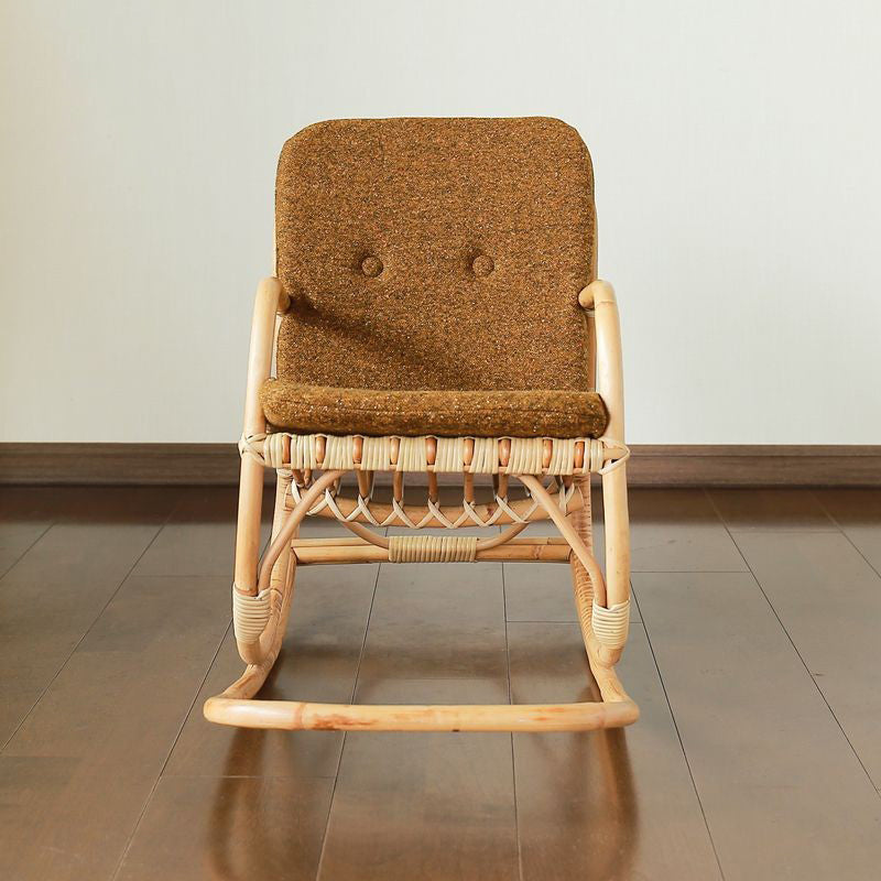 Modern Rocking Chair Wicker Removable Cushions Button-Tufted Rocker