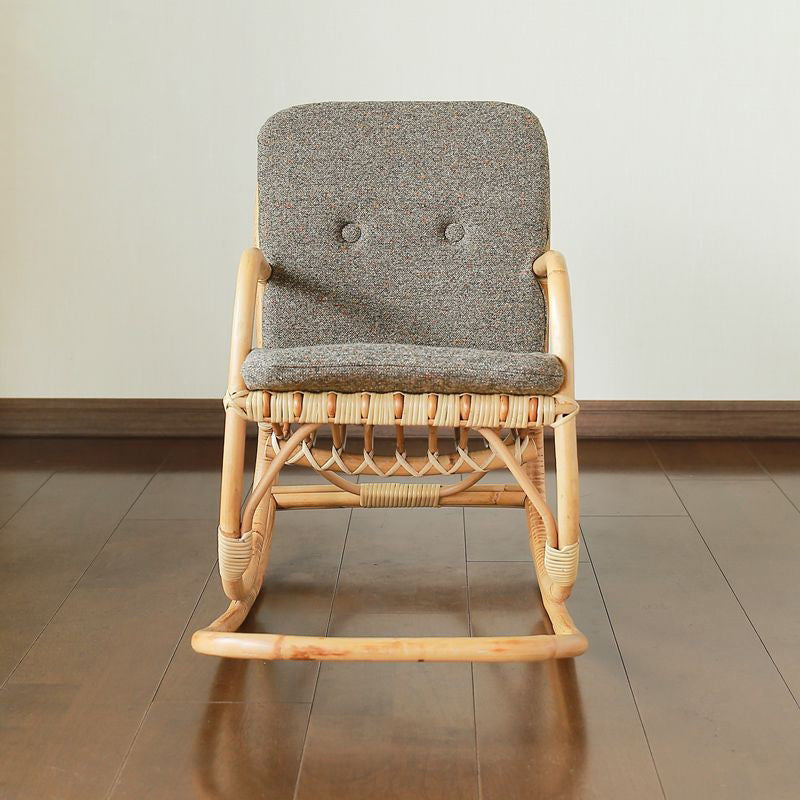 Modern Rocking Chair Wicker Removable Cushions Button-Tufted Rocker