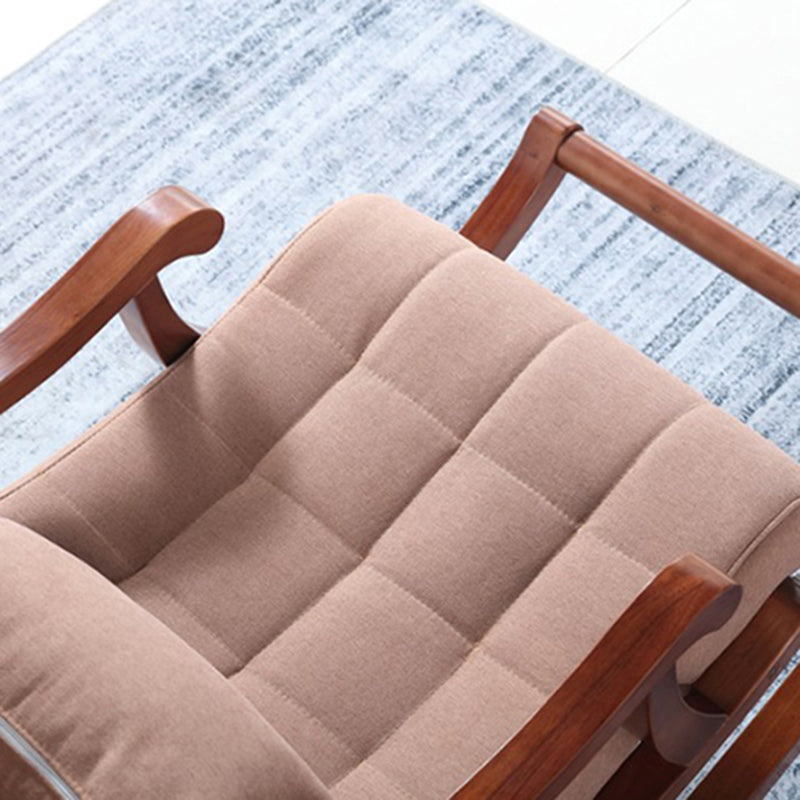 Modern Rocker Upholstered Button-Tufted with Gray Frame Rocking Chair(without Pillow)