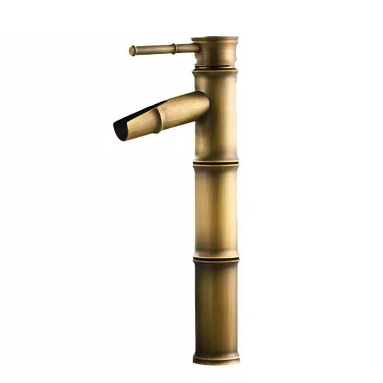 Farmhouse 1 Hole Vanity Sink Faucet Brass Circular Basin Faucet