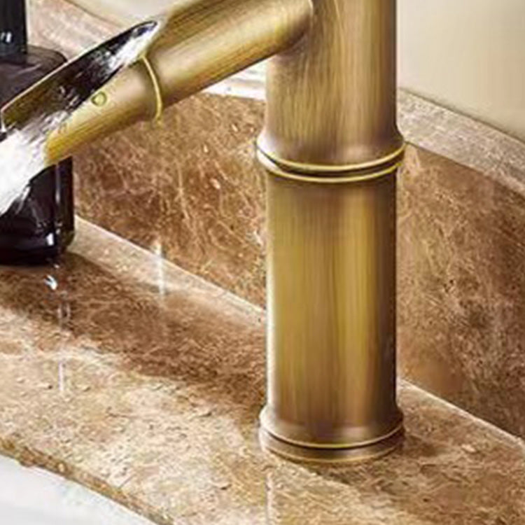 Farmhouse 1 Hole Vanity Sink Faucet Brass Circular Basin Faucet